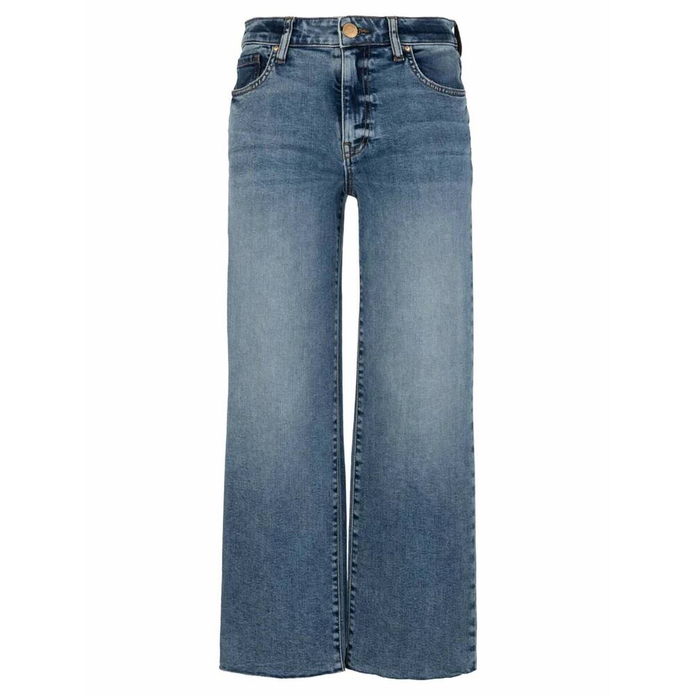 NEW KUT FROM THE KLOTH charlotte high rise wide leg jeans with raw hem in star - Picture 6 of 7